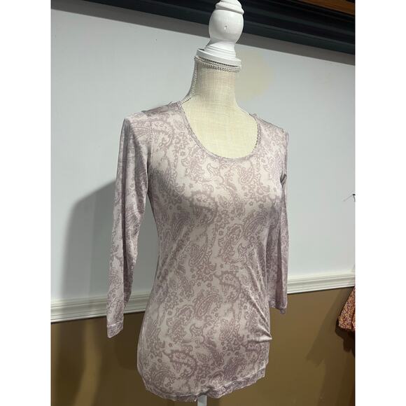Winter Silks Lavender Paisley Print Blouse - Picture 1 of 7